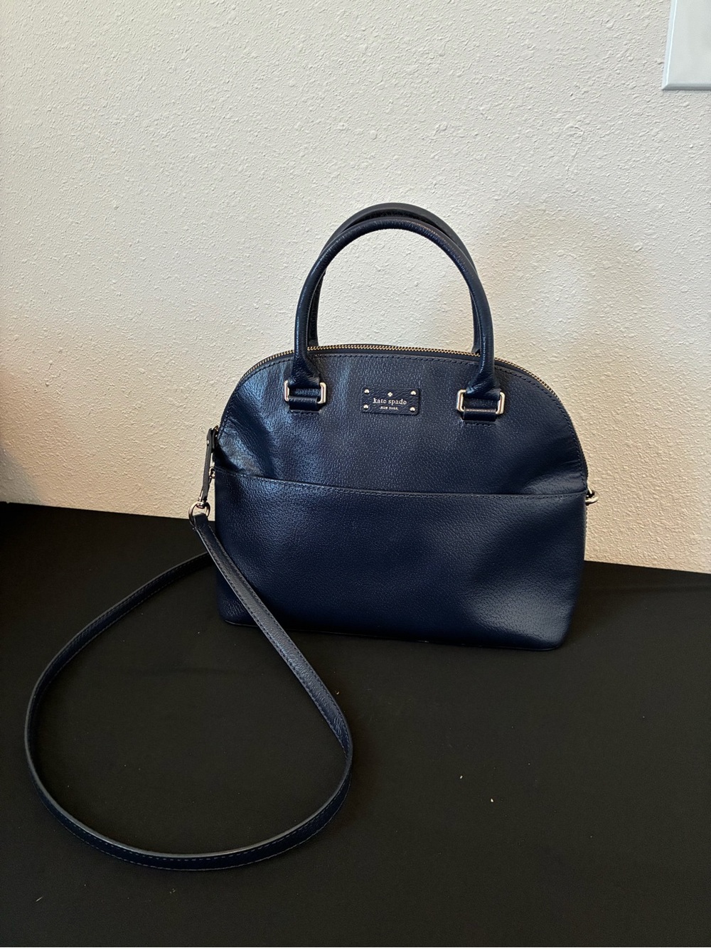 kate spade Navy Leather Dome Satchel